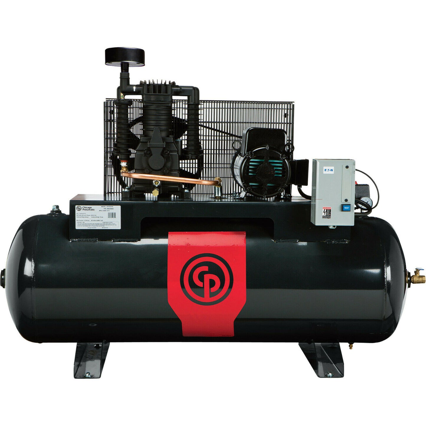 CP RCP-7581HS 7.5Hp 2Stage 230V 1PH 25.33CFM Horizontal 80 Gallon Air Compressor