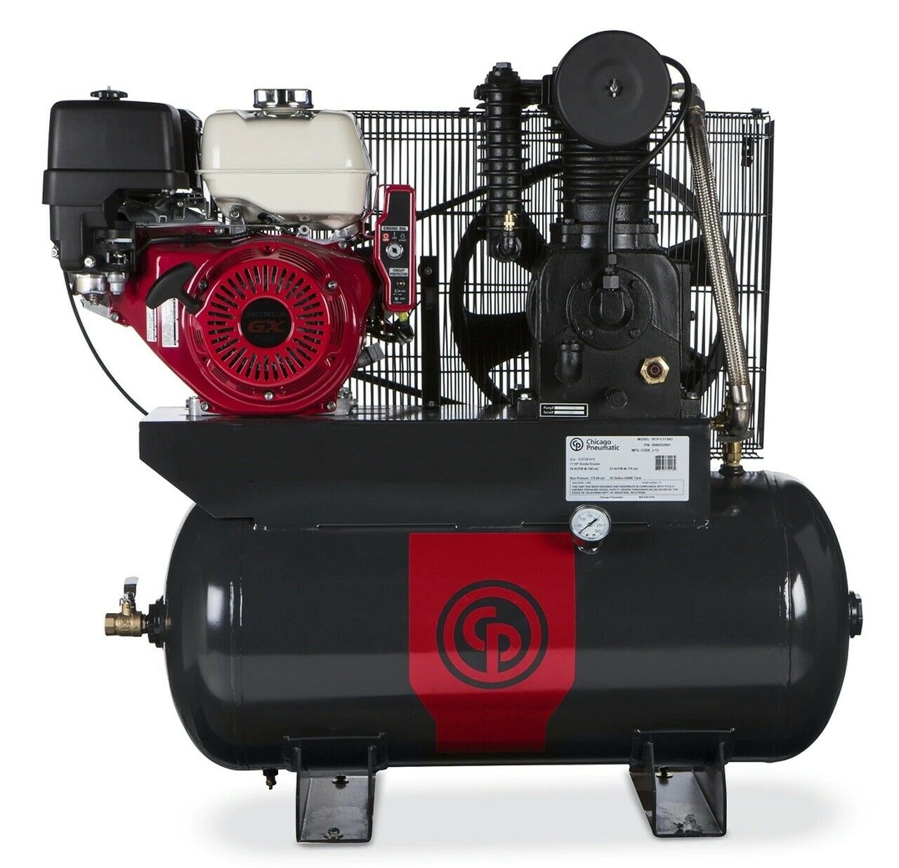 CP RCP-C1130G 11Hp Honda Gas 30 Gallon 2Stage 18.5CFM Truck Mount Air Compressor