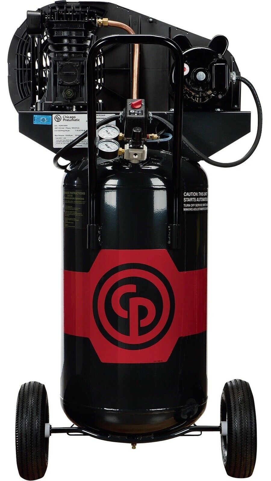 CP RCP-226VP 2HP 26Gallon 115/230V Single Phase Vertical Portable Air Compressor
