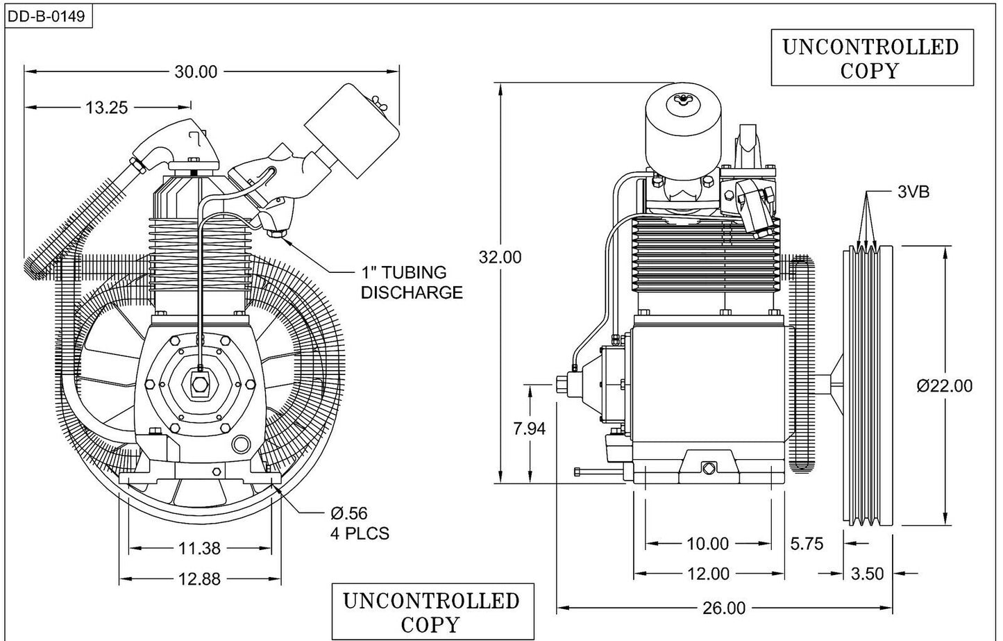 Champion R40A 15Hp Replacement Air Compressor Pump with Head Unloaders CAPRSA22