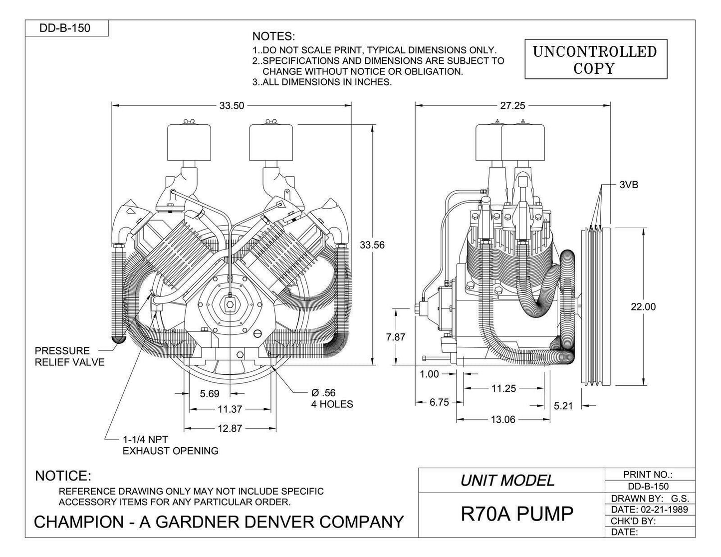 Champion R70A Replacement Air Compressor Pump 20-30Hp + Low Oil Monitor CAPRSA28