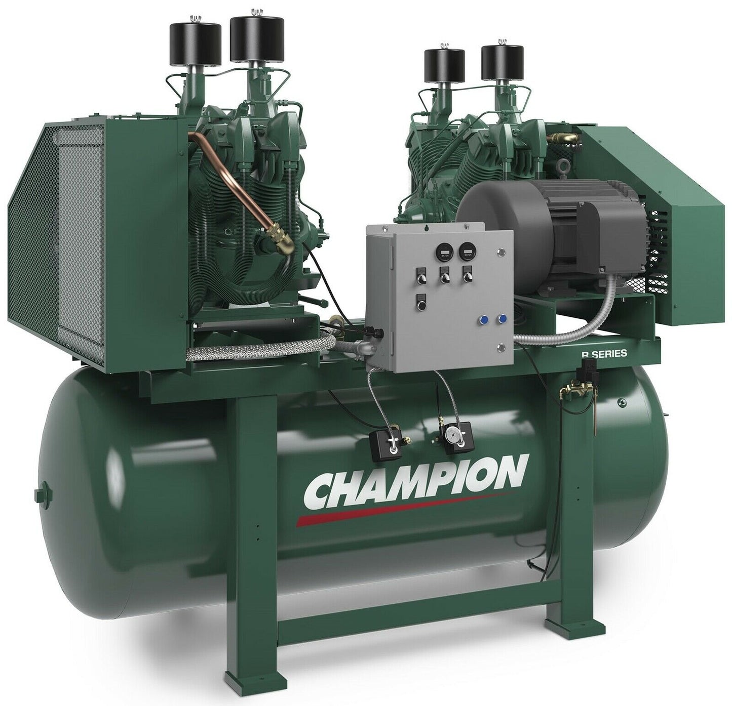 Champion HR25D-24 R-Series 50Hp 240Gal 208/230V 3PH 181CFM Duplex Air Compressor