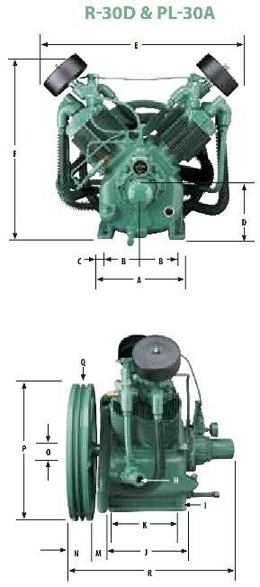 Champion R30 Replacement Air Compressor Pump 7.5-15Hp w/ Head Unloaders CAPRSA05
