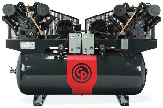 CP RCP-20123D 20HP 120 Gal Horizontal 2 Stage 208-230V 3PH Duplex Air Compressor