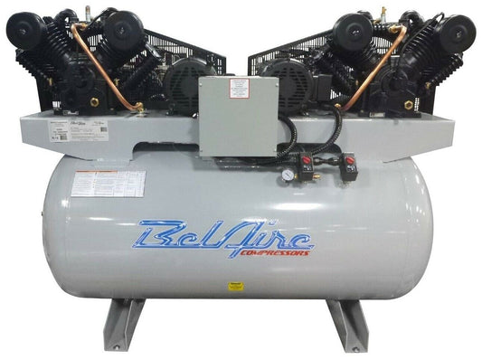 Belaire 6320D 20Hp 208-230V 3PH 200 Gallon Duplex Air Compressor 70CFM at 100PSI