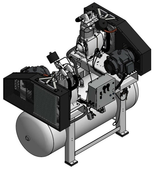 Champion HR15D-24 R-Series 30Hp 240 Gallon 460V 3phase Duplex Air Compressor NEW