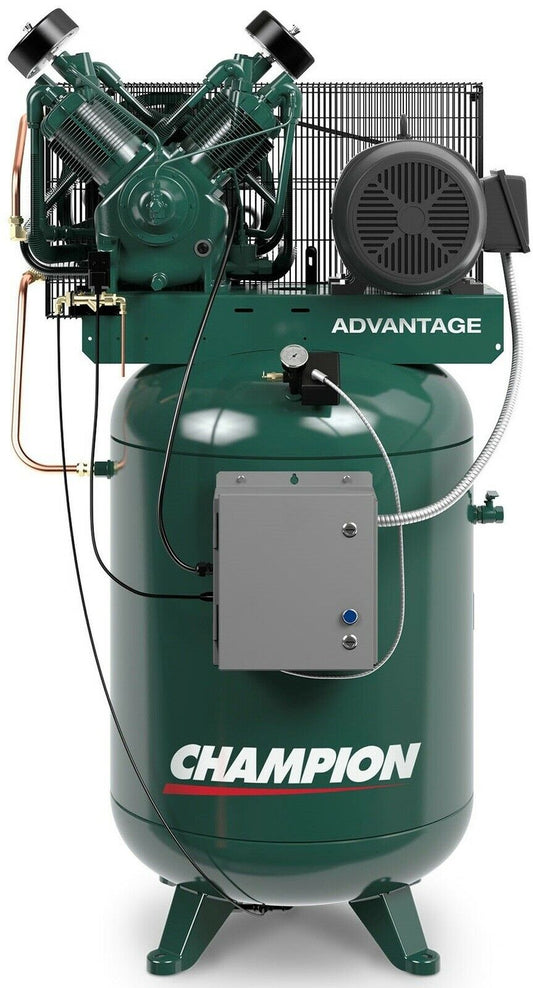 Champion Advantage 10Hp 120Gallon Air Compressor 3Phase 33CFM Two VR10‐12 & Two HR10‐12 Options at the Same Price